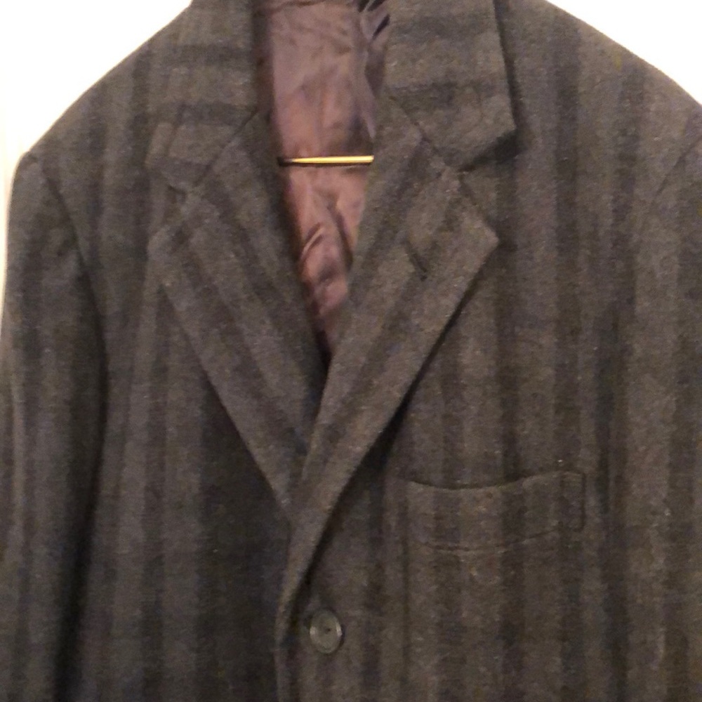 Elegant men’s gray long coat M/L - Picture 4 of 8